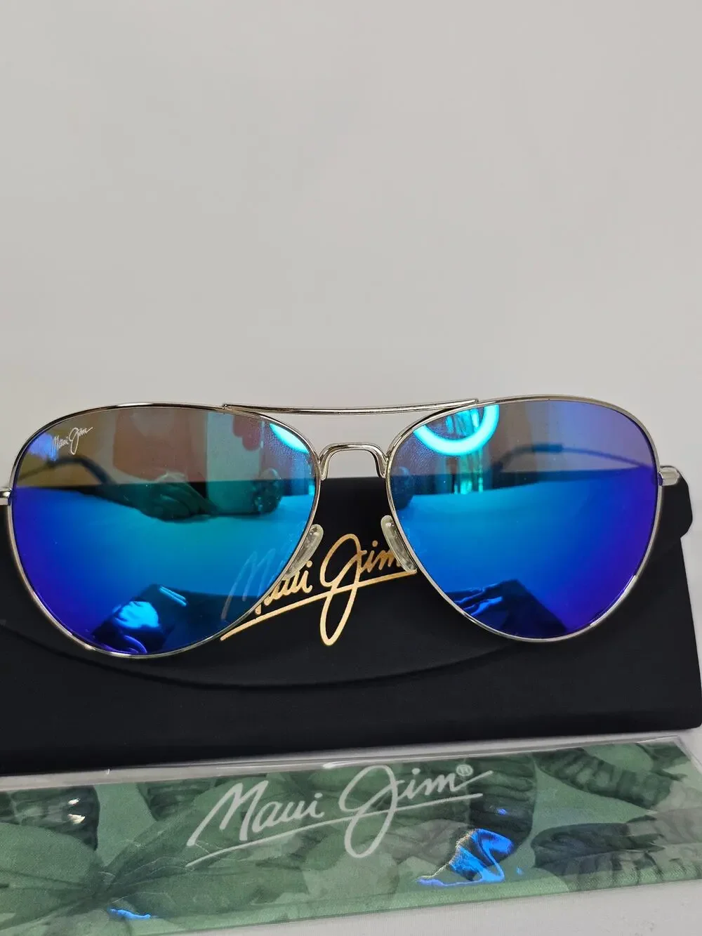 Maui Jim Mavericks Mj264-17 Silver Titanium Blue Hawaii Polarized Unisex